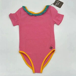 Matilda Jane Girls Pink Body Suit with ruffle collar NEW 6